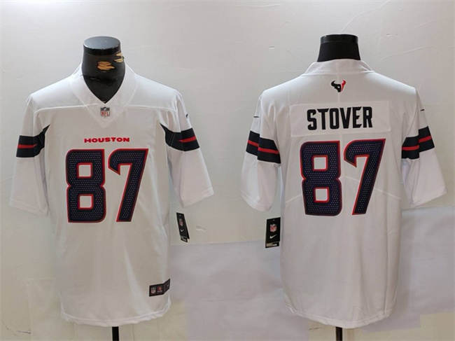 Men's Houston Texans #87 Cade Stover White Vapor Untouchable Stitched Football Jersey